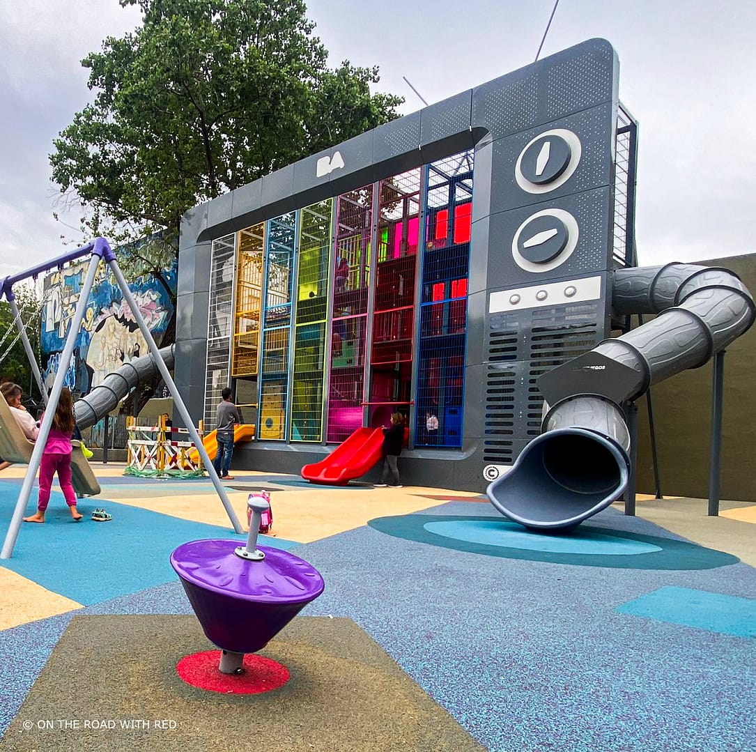 a childrens park that looks like a giant TV