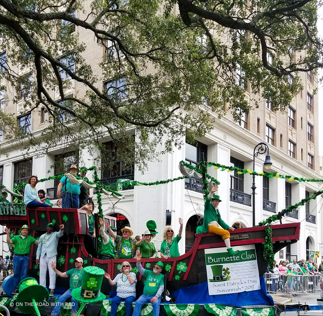 a float in a st. patricks day parade