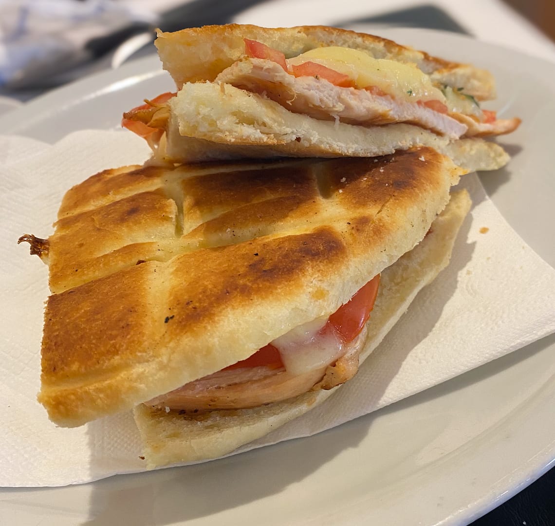 a sandwich on arabic bread.