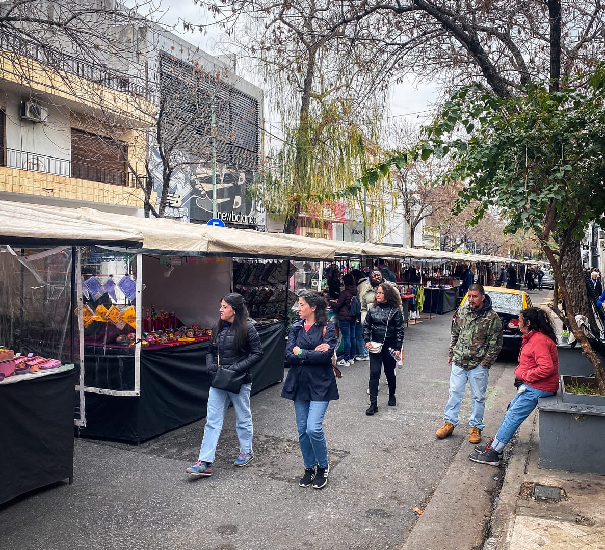 row of street vendors