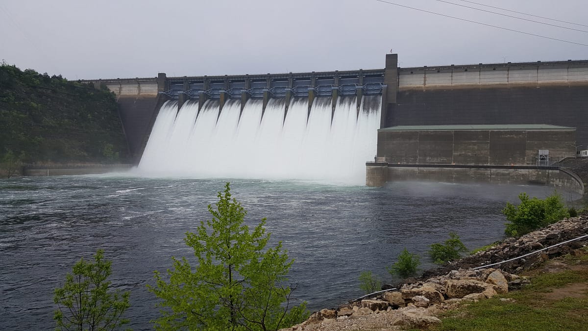 a large lake dam