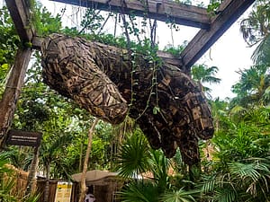 large hand made of branches