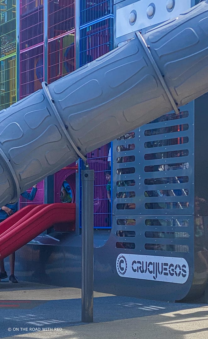 a childrens park that looks like a giant TV.