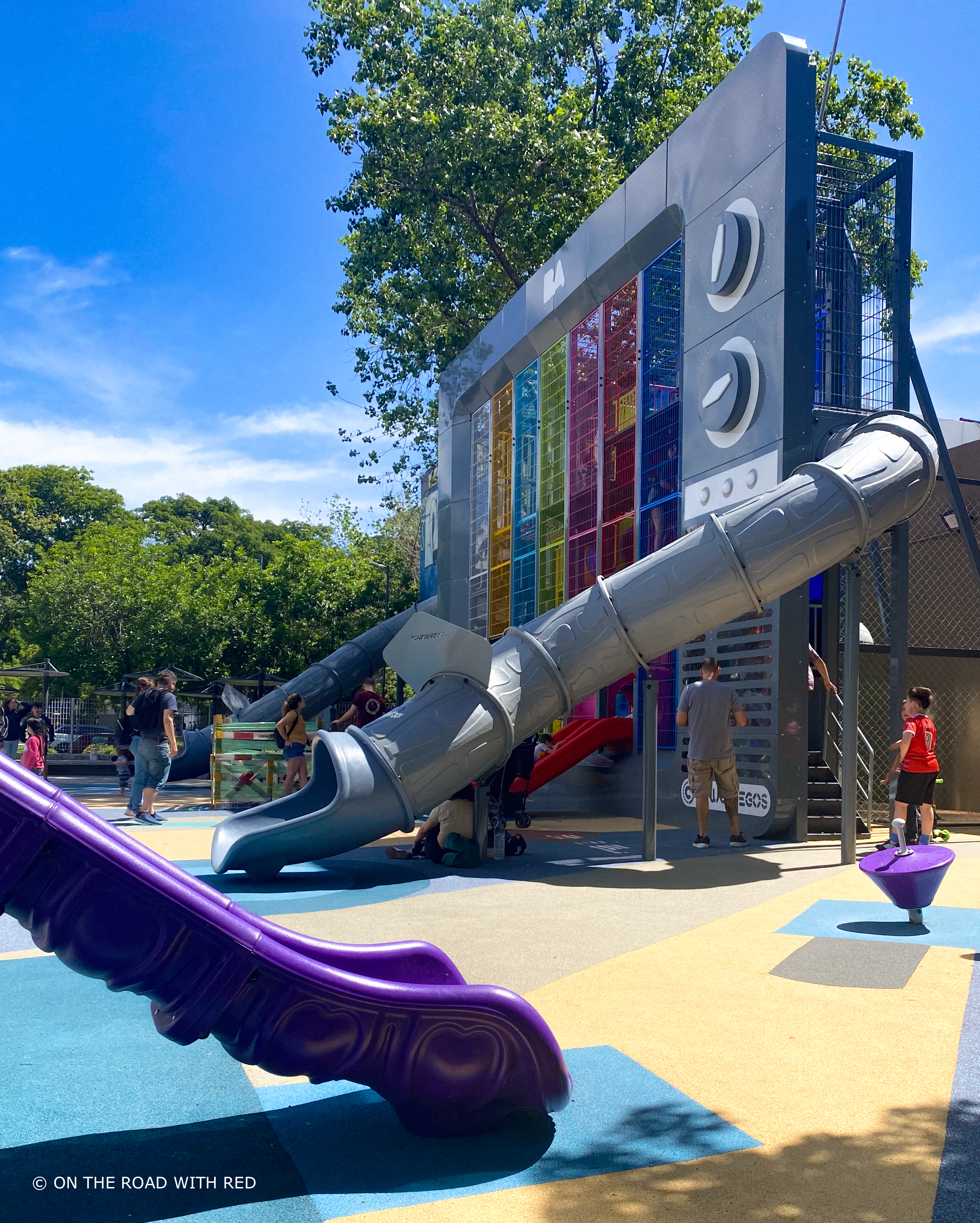a childrens park that looks like a giant TV.