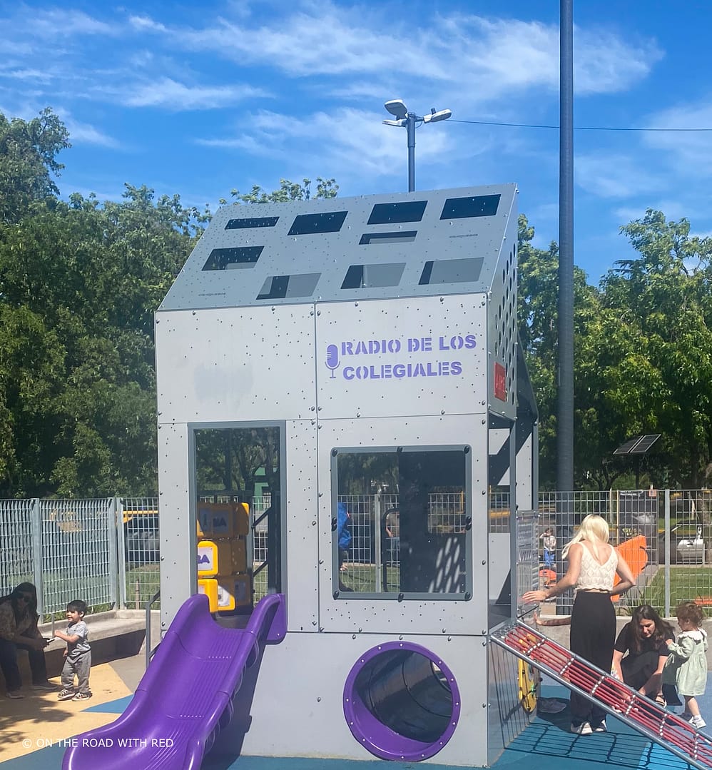 a childrens park that looks like a giant TV.