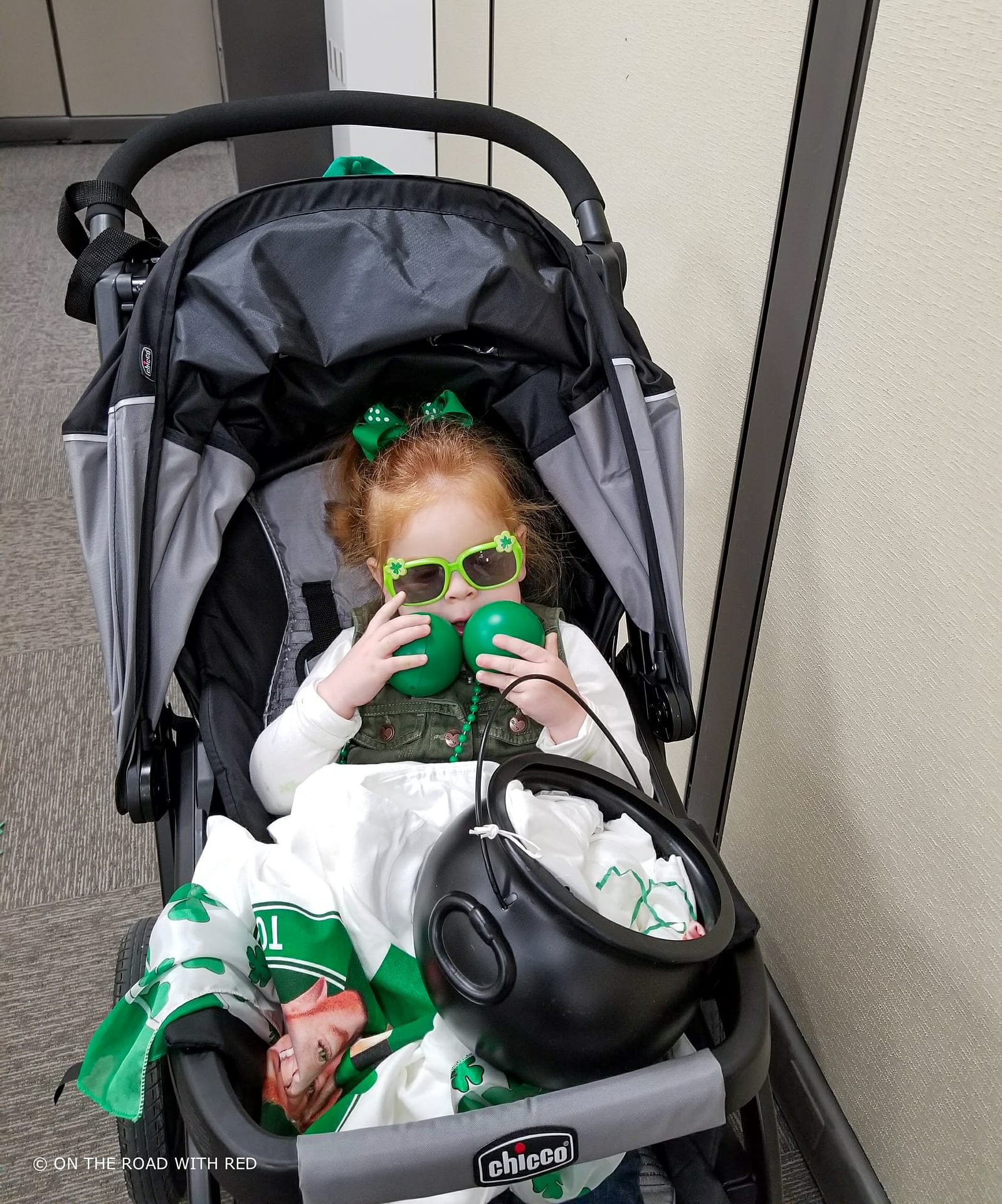 a toddler in st. patricks day clothing